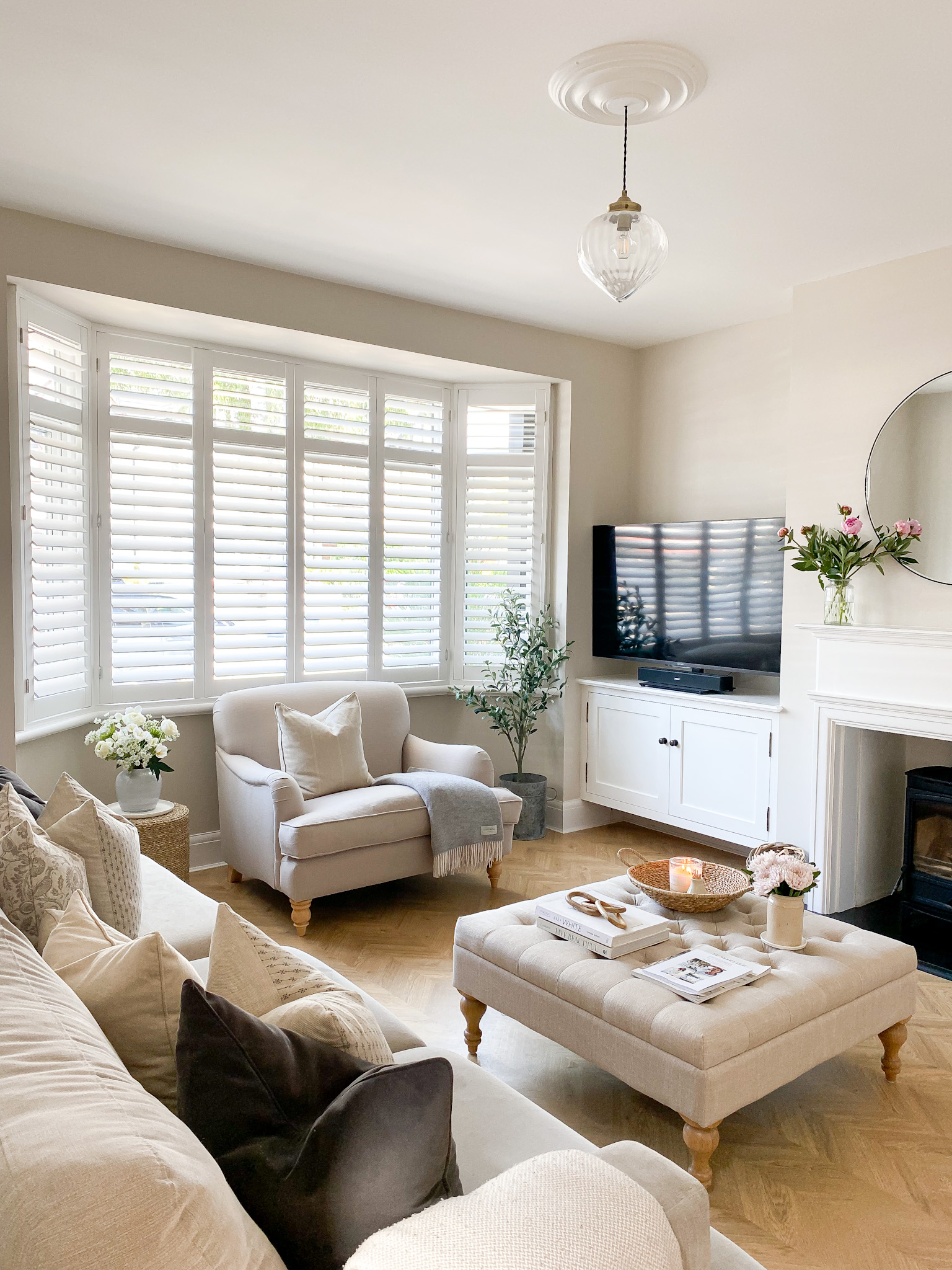 Living room shutters